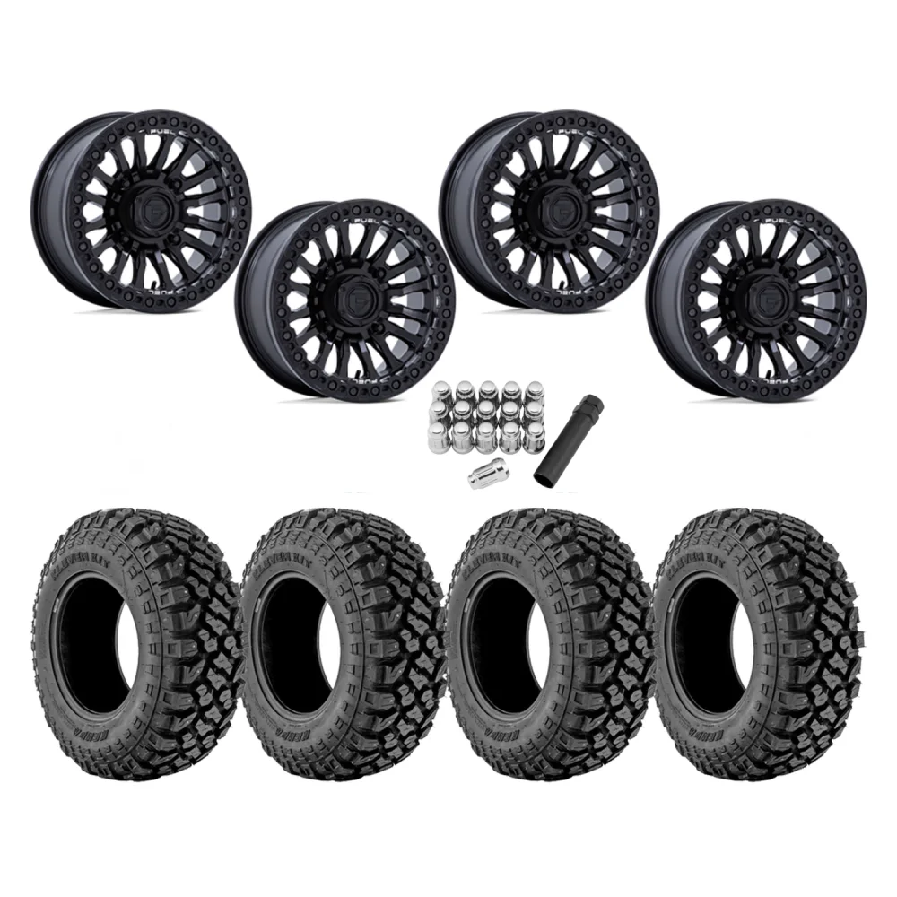 Kenda Klever X/T 32x10-15 Tires on Fuel Rincon Blackout Beadlock Wheels, complete kit