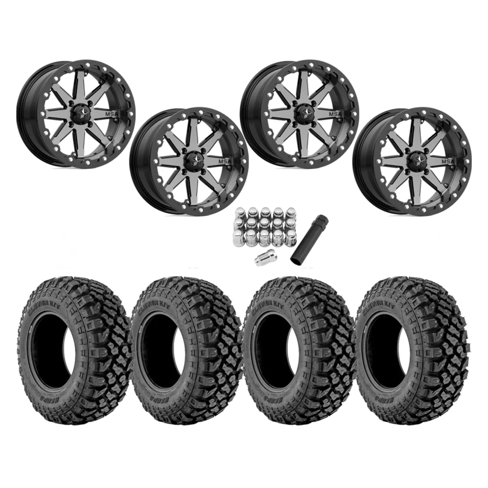 Kenda Klever X/T 32x10-15 Tires on MSA M21 Lok Beadlock Wheels, complete kit