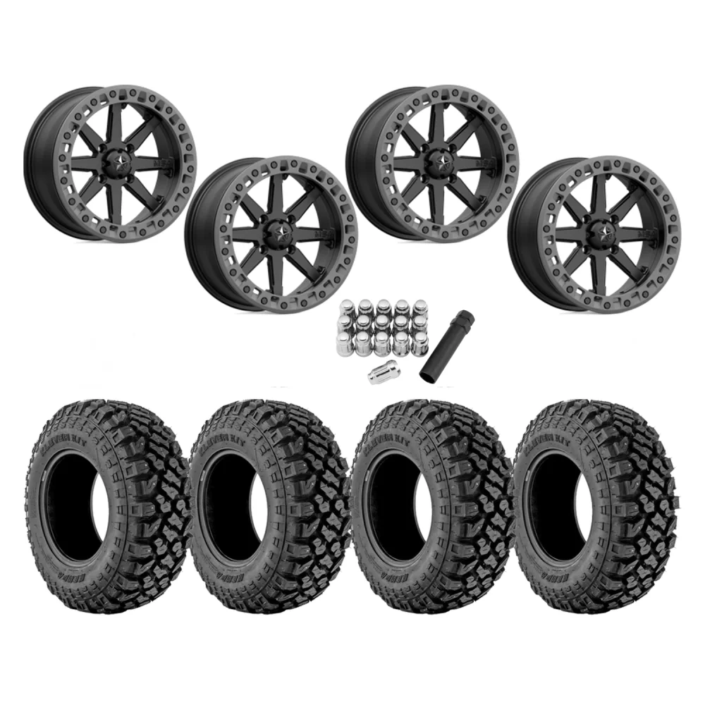 Kenda Klever X/T 28x10-14 Tires on MSA M31 Lok2 Beadlock Wheels, complete kit