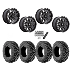 Kenda Klever X/T 28x10-14 Tires on MSA M45 Portal Gloss Black Milled Wheels