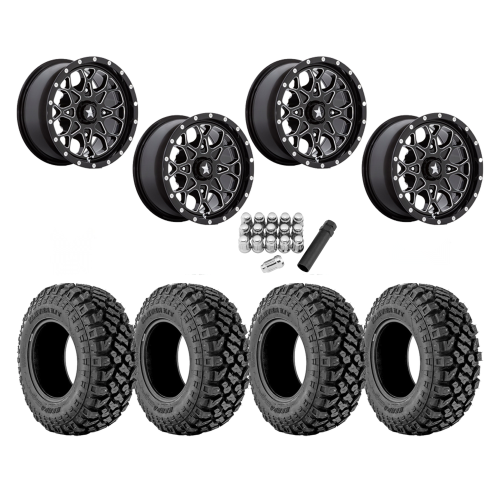 Kenda Klever X/T 28x10-14 Tires on MSA M45 Portal Gloss Black Milled Wheels
