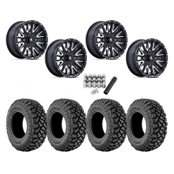 Kenda Klever X/T 28x10-14 Tires on MSA M49 Creed Matte Black & Machined Wheels
