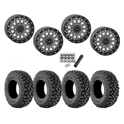 Kenda Klever X/T 32x10-15 Tires on SB-6 Gunmetal Grey Beadlock Wheels
