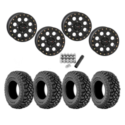 Kenda Klever X/T 28x10-14 Tires on SB-7 Matte Black Beadlock Wheels