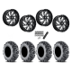 EFX MotoMTC 32x10-18 Tires on Fuel Kompressor Gloss Black Milled Wheels