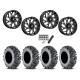EFX MotoMTC 34x10-20 Tires on Fuel Runner Gloss Black Milled Wheels
