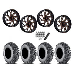 EFX MotoMTC 32x10-18 Tires on Fuel Runner Candy Orange Wheels