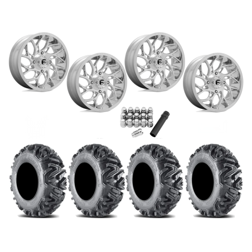 EFX MotoMTC 34x10-20 Tires on Fuel Runner Polished Wheels
