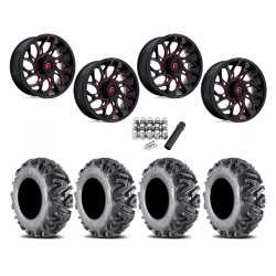EFX MotoMTC 32x10-18 Tires on Fuel Runner Candy Red Wheels