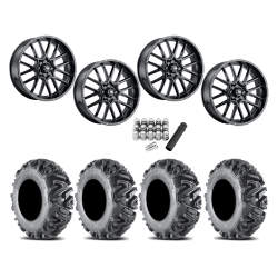 EFX MotoMTC 32x10-18 Tires on ITP Hurricane Gloss Black Wheels