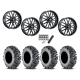 EFX MotoMTC 32x10-18 Tires on ITP Hurricane Gloss Black Wheels