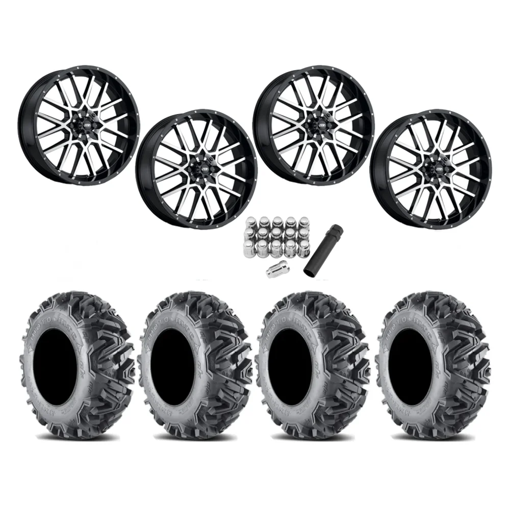EFX MotoMTC 32x10-18 Tires on ITP Hurricane Machined Wheels, complete kit