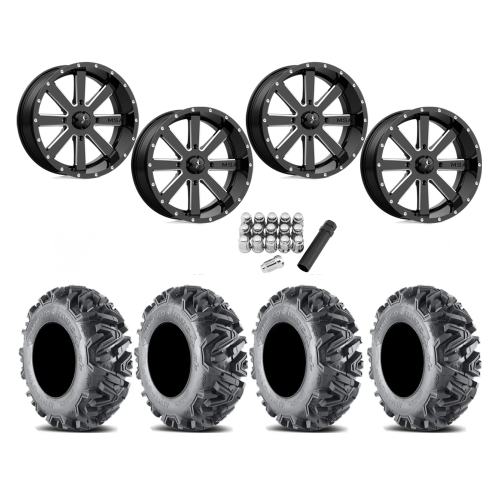 EFX MotoMTC 32x10-18 Tires on MSA M34 Flash Gloss Black Milled Wheels