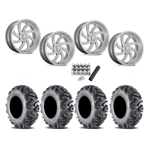 EFX MotoMTC 32x10-18 Tires on MSA M36 Switch Brushed Titanium Wheels