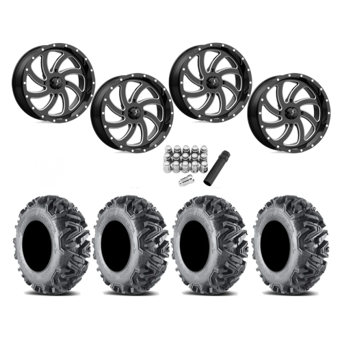EFX MotoMTC 32x10-18 Tires on MSA M36 Switch Gloss Black Milled Wheels