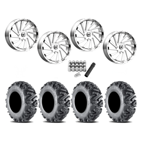 EFX MotoMTC 32x10-18 Tires on MSA M46 Blade Chrome Wheels