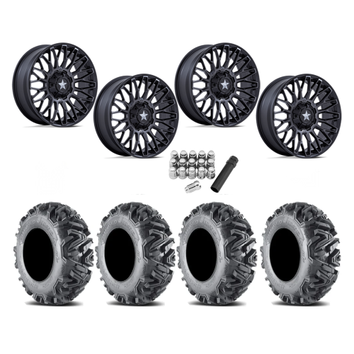 EFX MotoMTC 34x10-20 Tires on MSA M50 Clubber Matte Black DDT Wheels