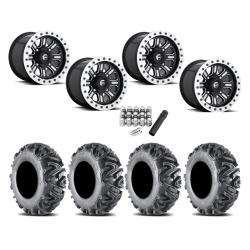 EFX MotoMTC 28x10-15 Tires on Fuel Hardline Gloss Black Milled Beadlock Wheels