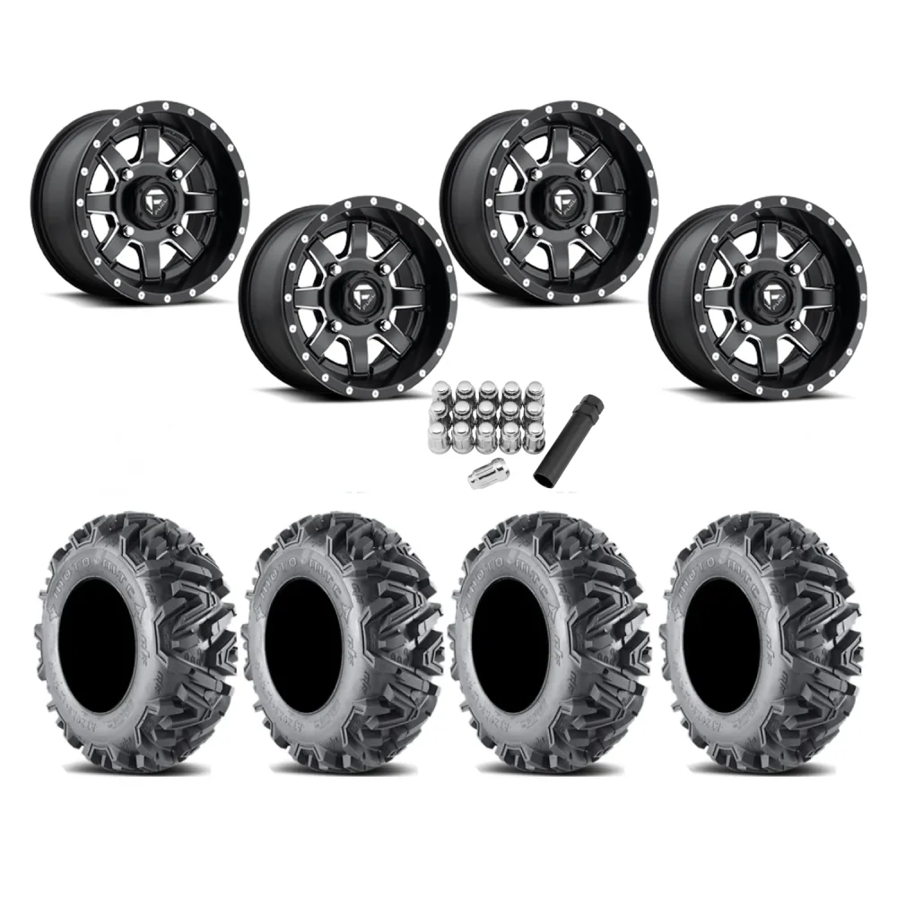 EFX MotoMTC 28x10-14 Tires on Fuel Maverick Wheels, complete kit