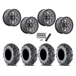 EFX MotoMTC 28x10-15 Tires on Fuel Unit Matte Anthracite Wheels