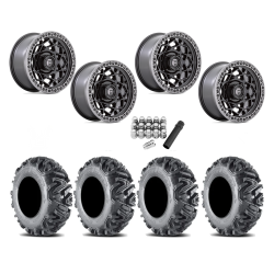 EFX MotoMTC 28x10-15 Tires on Fuel Unit Matte Black Wheels