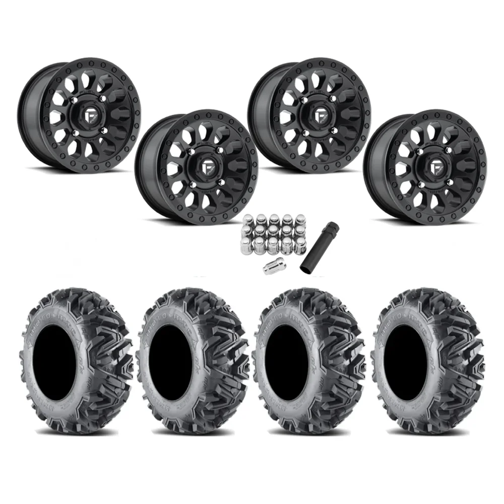 EFX MotoMTC 30x10-14 Tires on Fuel Vector Matte Black Wheels, complete kit