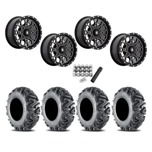 EFX MotoMTC 30x10-16 Tires on MSA M45 Portal Gloss Black Milled Wheels