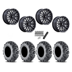 EFX MotoMTC 26x9-14 & 26x11-14 Tires on MSA M49 Creed Matte Black & Machined Wheels