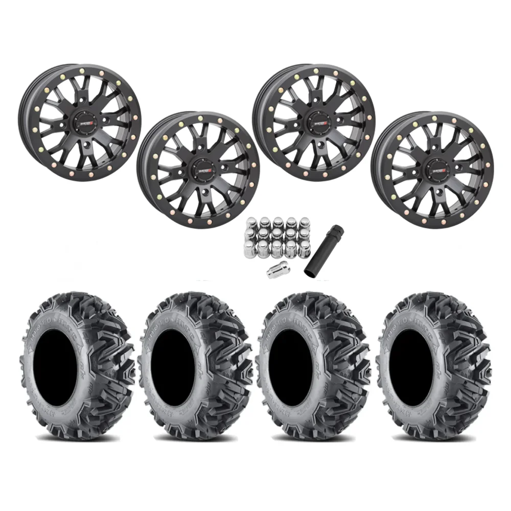 EFX MotoMTC 30x10-14 Tires on ST-3 Matte Black Wheels, complete kit