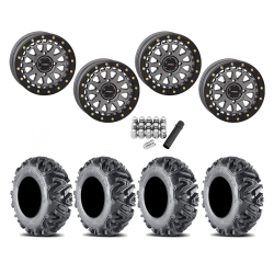 EFX MotoMTC 28x10-15 Tires on SB-6 Gunmetal Grey Beadlock Wheels