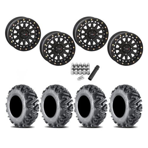 EFX MotoMTC 28x10-15 Tires on SB-6 Matte Black Beadlock Wheels