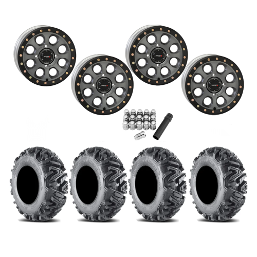 EFX MotoMTC 28x10-15 Tires on SB-7 Matte Titanium Beadlock Wheels