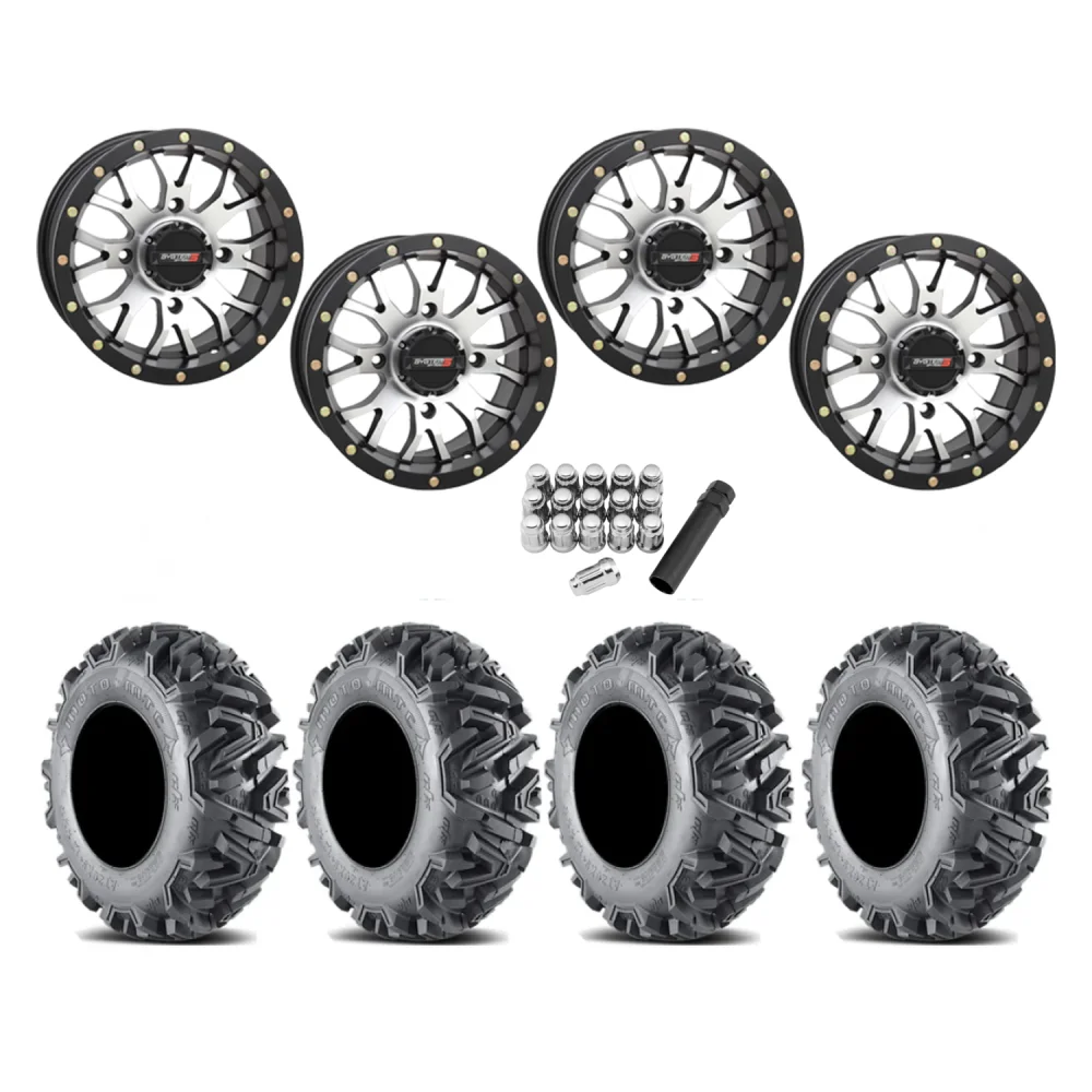 EFX MotoMTC 26x9-14 & 26x11-14 Tires on ST-3 Machined Wheels, complete kit