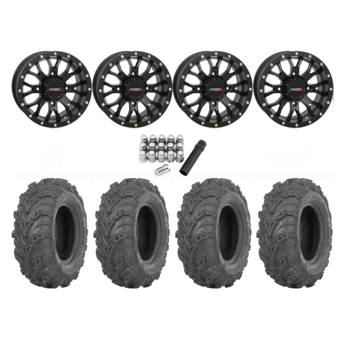 ITP Mud Lite II 27x9-14 Tires on System 3 ST-3 Matte Black Wheels