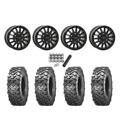 Obor Lynx 35x10x15 Tires on SB-8 Matte Black Beadlock Wheels