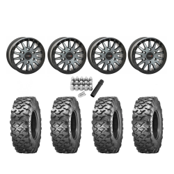 Obor Lynx 35x10x15 Tires on SB-8 Matte Brushed Grey Beadlock Wheels Obor Lynx 35x10x15 Tires on SB-8 Matte Brushed Grey Beadlock Wheels