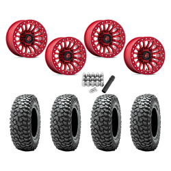 Obor RocScraper 32x10-15 Tires on Fuel Rincon Candy Red Beadlock Wheels