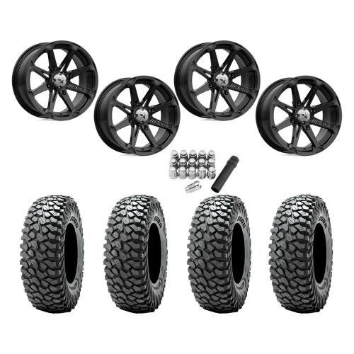 Obor RocScraper 32x10-15 Tires on MSA M12 Diesel Gloss Black Wheels