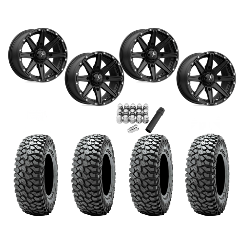Obor RocScraper 32x10-15 Tires on MSA M33 Clutch Satin Black Wheels