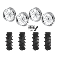 High Lifter Outlaw Max 37x10-24 Tires on JTX Forged Centerfire Polished Wheels