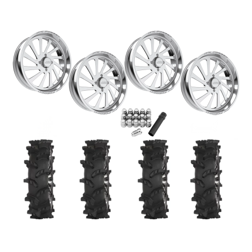 High Lifter Outlaw Max 37x10-22 Tires on JTX Forged Cycle Polished Wheels