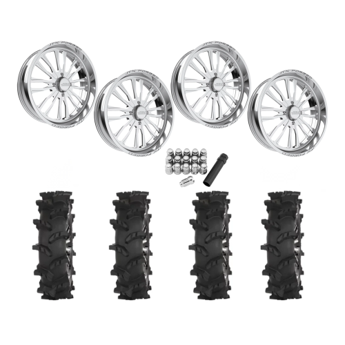 High Lifter Outlaw Max 37x10-24 Tires on JTX Forged Enclave Polished Wheels