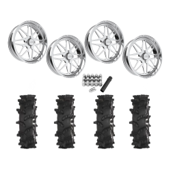 High Lifter Outlaw Max 44x10-24 Tires on JTX Forged Prism Polished Wheels