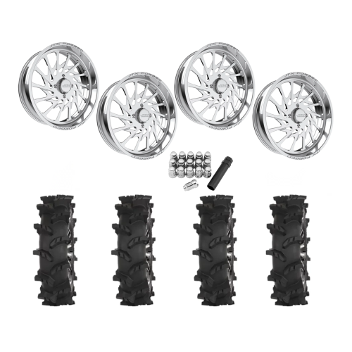 High Lifter Outlaw Max 37x10-22 Tires on JTX Forged Psycho Polished Wheels