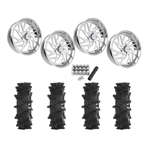 High Lifter Outlaw Max 40x10-24 Tires on JTX Forged Ruckus Polished Wheels