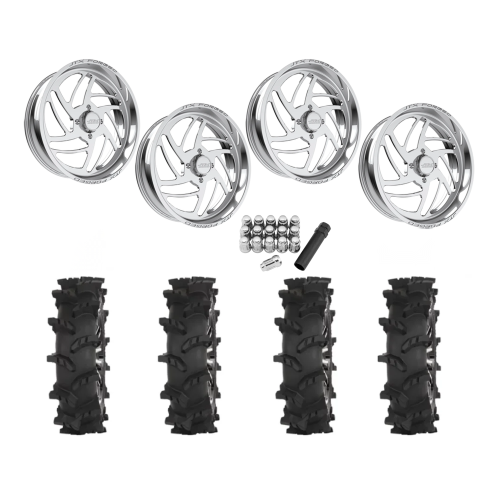 High Lifter Outlaw Max 37x10-22 Tires on JTX Forged Turbo Polished Wheels