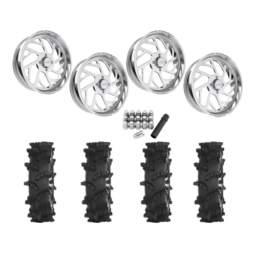 High Lifter Outlaw Max 37x10-24 Tires on JTX Forged Wicked Polished Wheels