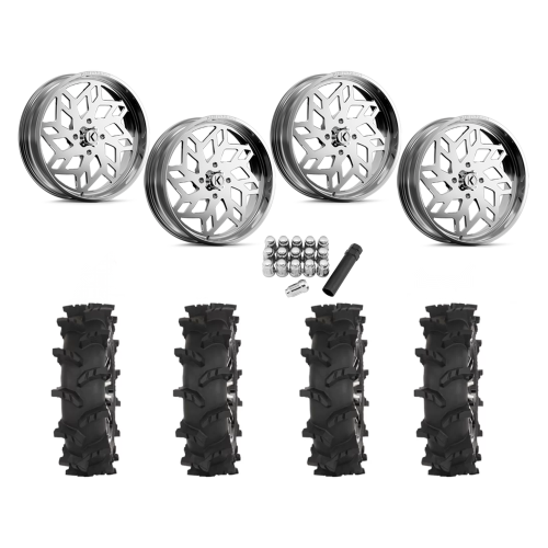 High Lifter Outlaw Max 44x10-24 Tires on KG1 Forged KU021 Kreator Polished Wheels High Lifter Outlaw Max 44x10-24 Tires on KG1 Forged KU021 Kreator Polished Wheels