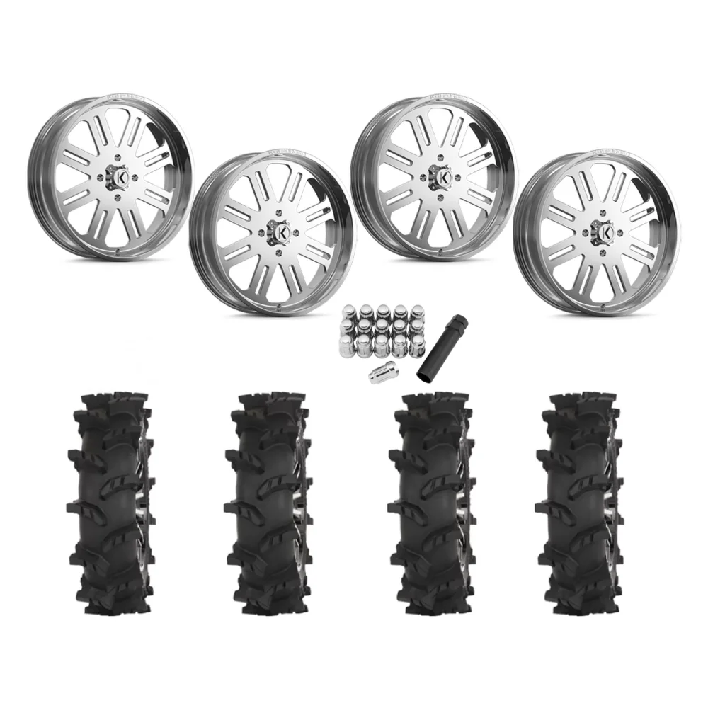 High Lifter Outlaw Max 40x10-24 Tires on KG1 Forged KU034 H8ter Polished Wheels, complete kit
