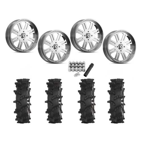 High Lifter Outlaw Max 44x10-24 Tires on KG1 Forged KU034 H8ter Polished Wheels